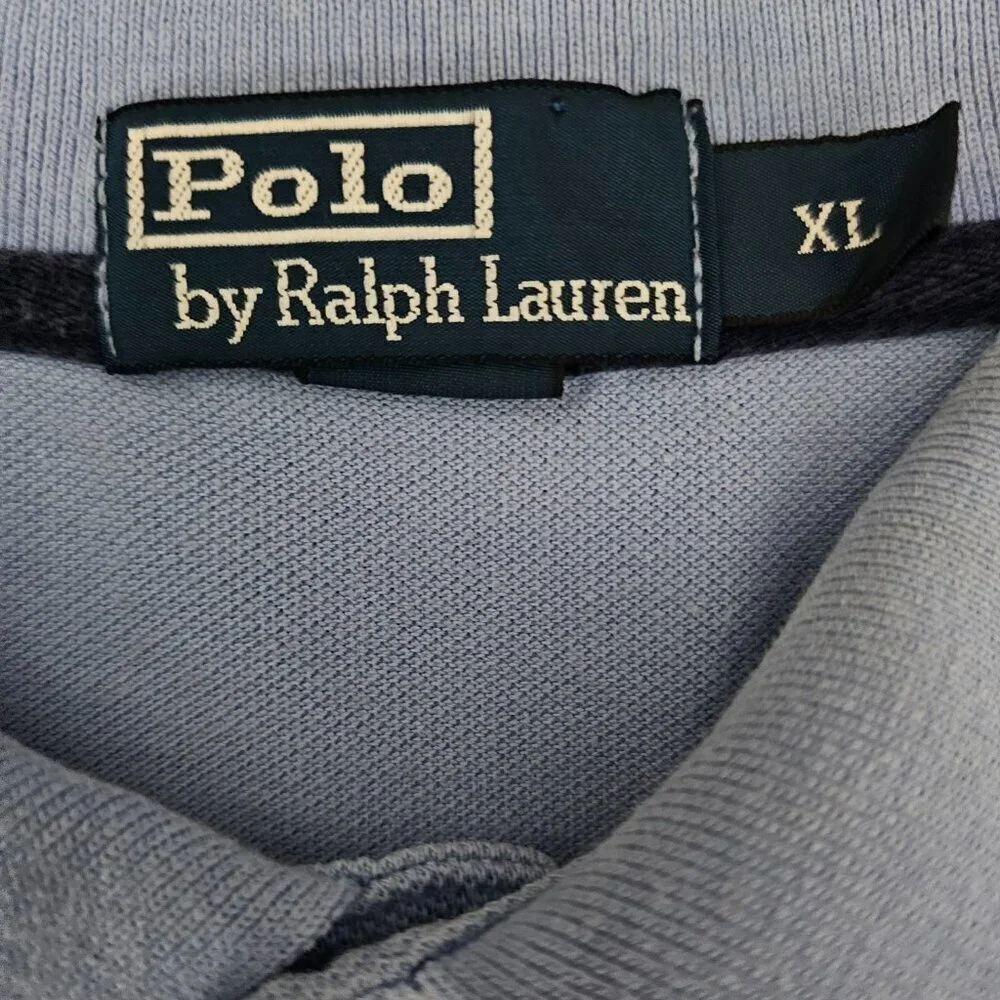Polo Ralph Lauren Men's Crown Vintage Mesh Blue Polo Shirt